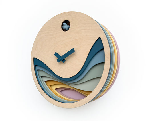 Unique Modern Cuckoo Clock - Multi Colored
