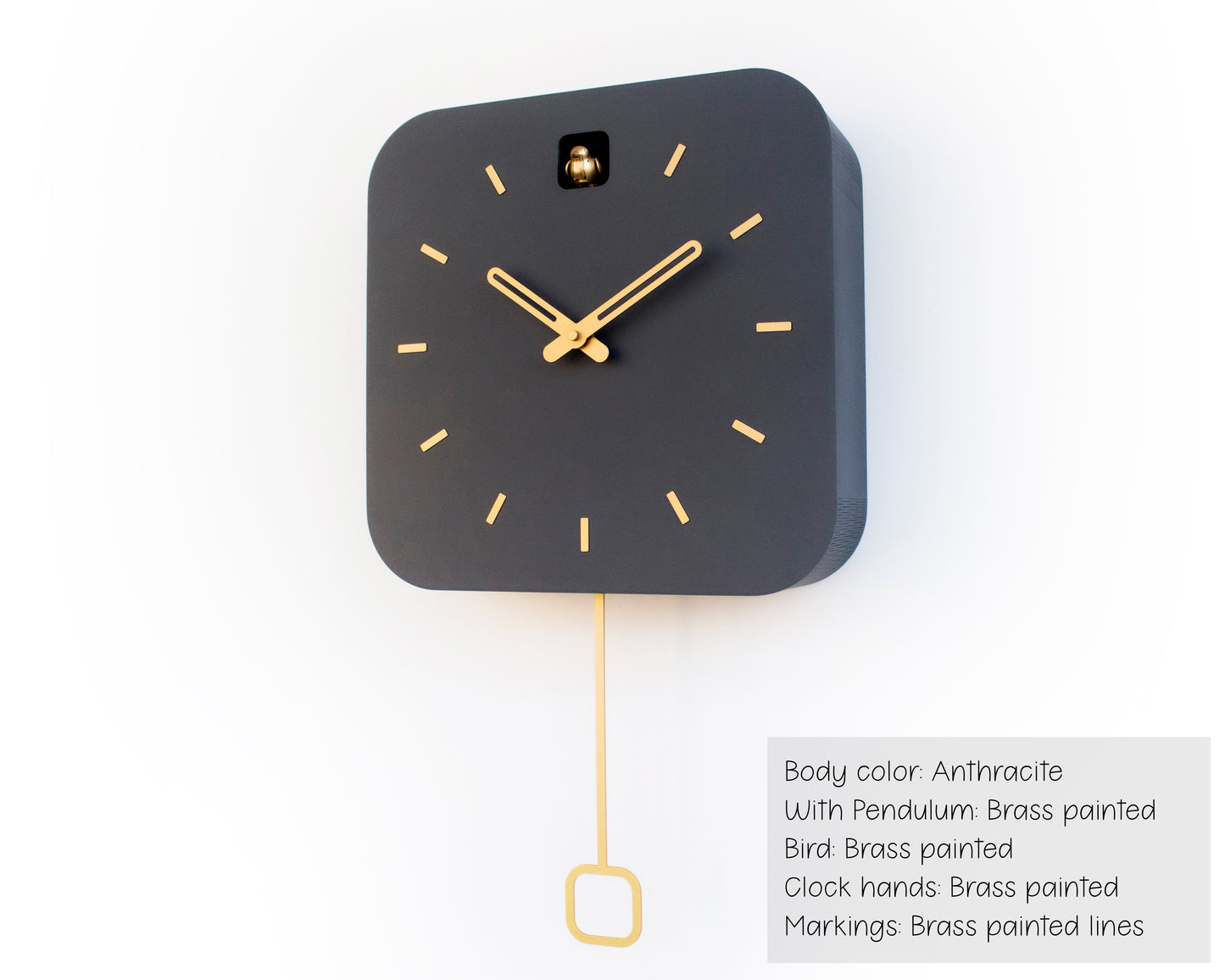 Handmade Square Cuckoo Clock – Modern Design