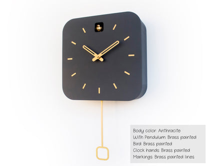 Handmade Square Cuckoo Clock – Modern Design