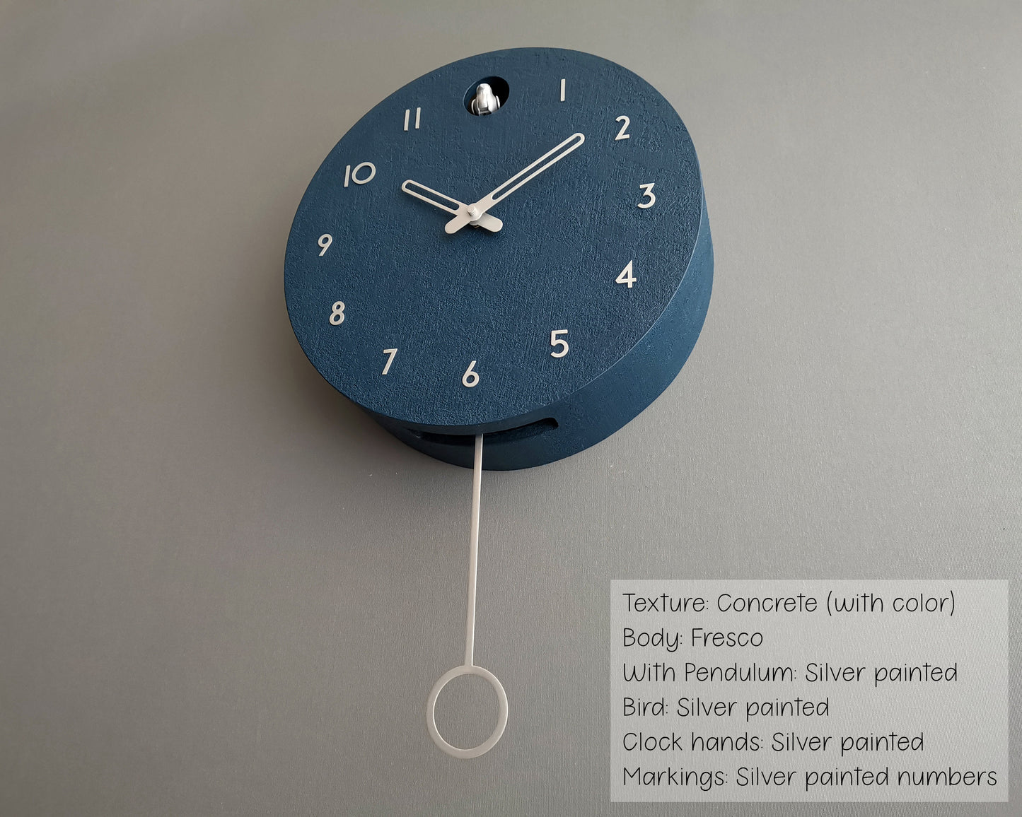 Handmade Concrete Cuckoo Clock - Modern Circle Design