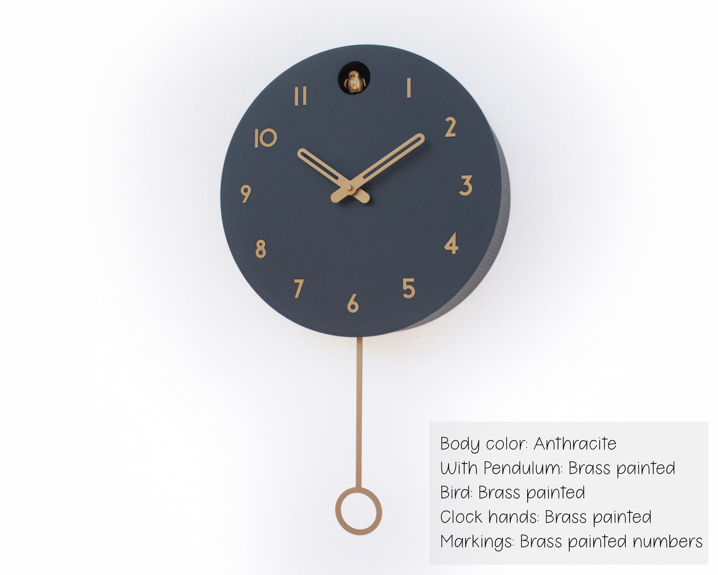Handmade Modern Circle Cuckoo Clock – Customizable Design