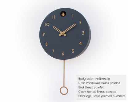 Handmade Modern Circle Cuckoo Clock – Customizable Design