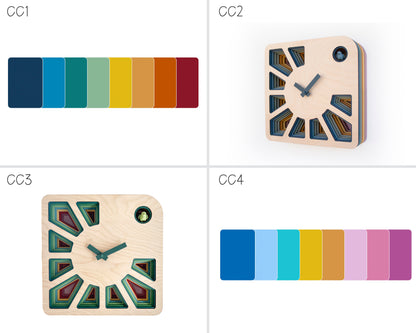 Geometric Cuckoo Clock, Modern Wooden Wall Art, Unique Home Décor