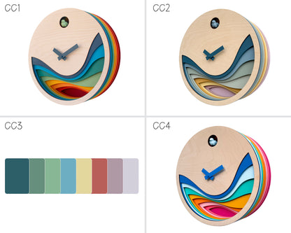 Unique Modern Cuckoo Clock - Multi Colored