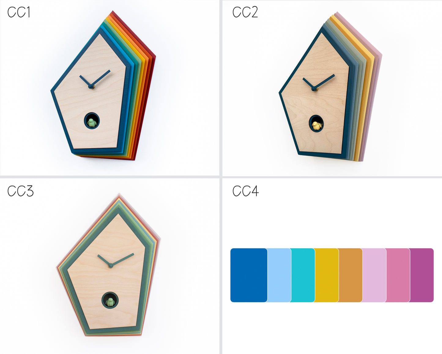 Artistic Cuckoo Clock, Geometric Wooden Wall Decor, Unique Design
