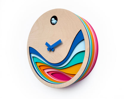 Unique Modern Cuckoo Clock - Multi Colored