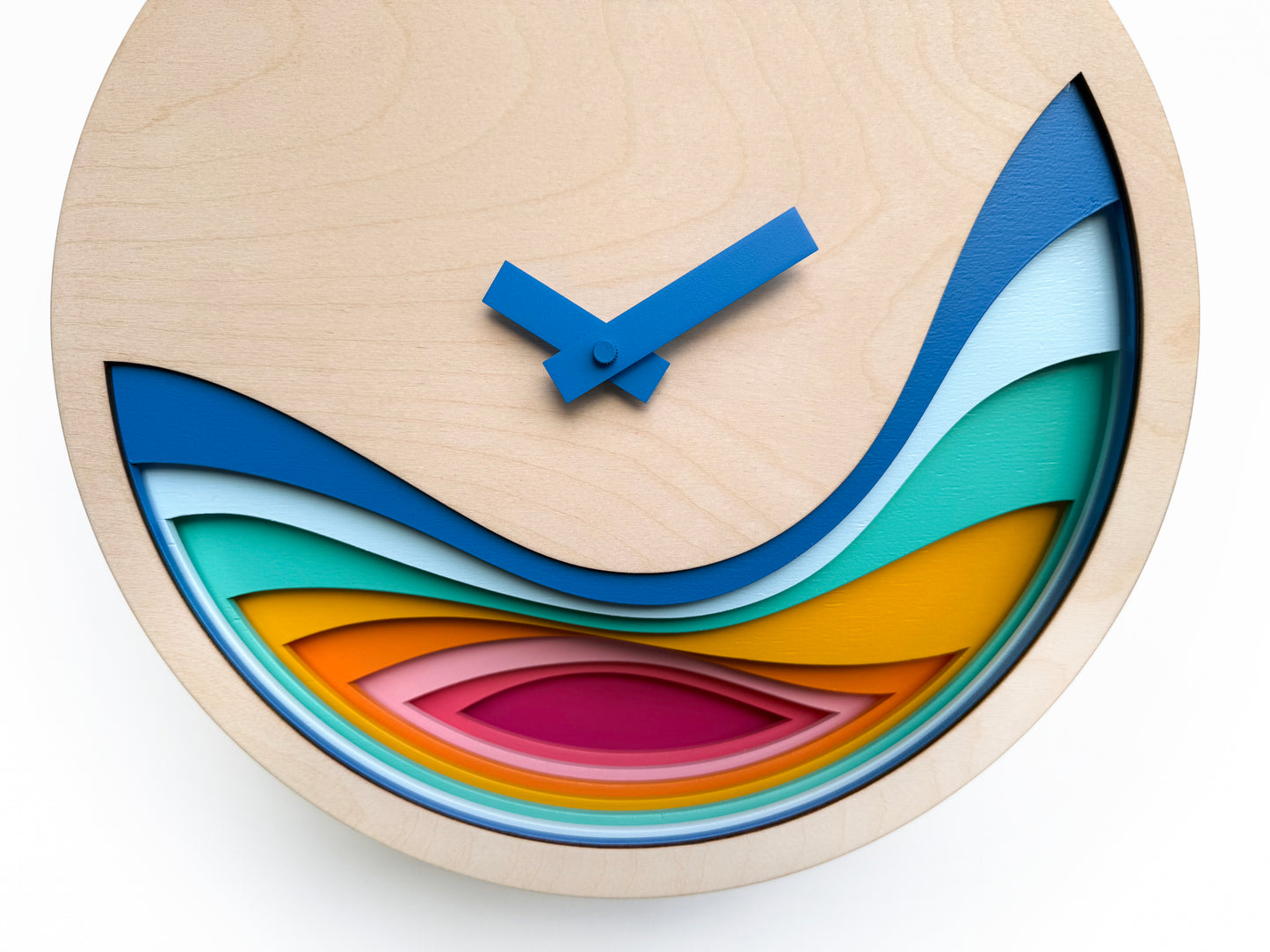 Colorful Cuckoo Clock, Modern Wooden Wall Art, Unique Designer Home Decor