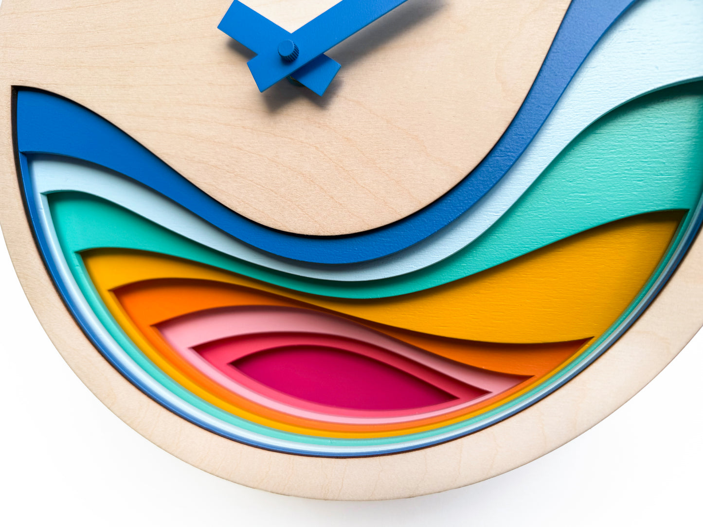 Colorful Cuckoo Clock, Modern Wooden Wall Art, Unique Designer Home Decor