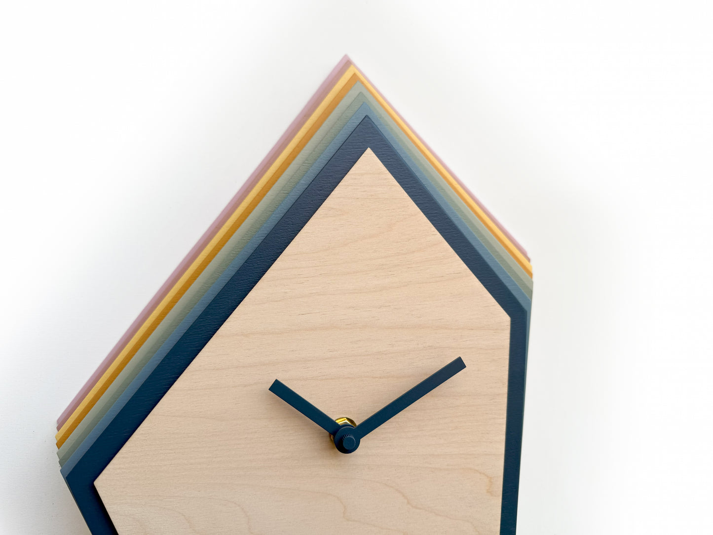 Colorful Cuckoo Clock, Layered Wood Wall Art, Modern Home Decor