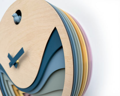 Artistic Cuckoo Clock, Handmade Wooden Wall Decor, Contemporary Home Accent