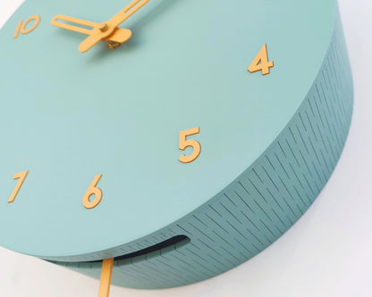 Modern Cuckoo Wall Clock – Mold Green & Amber Scandinavian Design