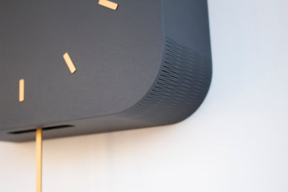 Modern Cuckoo Clock, Anthracite & Brass, Minimalist Wall Clock, Scandinavian Decor
