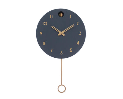 Minimalist Cuckoo Clock – Modern Wooden Wall Clock, Scandinavian Home Decor, Anthracite with Brass Details