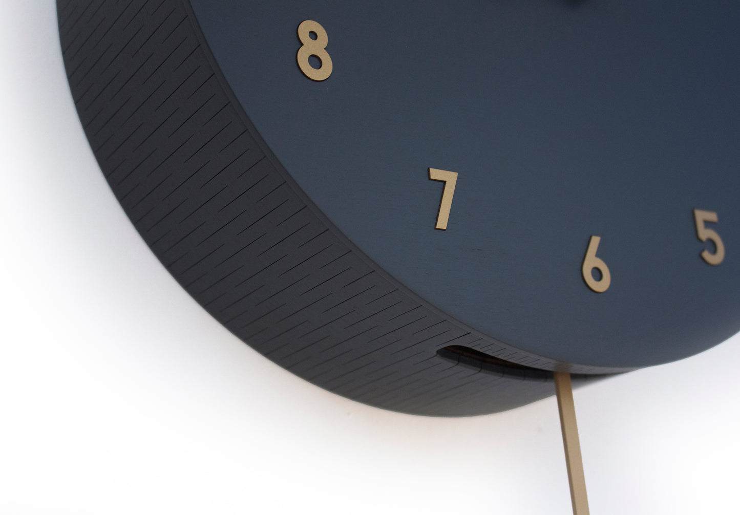 Minimalist Cuckoo Clock – Modern Wooden Wall Clock, Scandinavian Home Decor, Anthracite with Brass Details