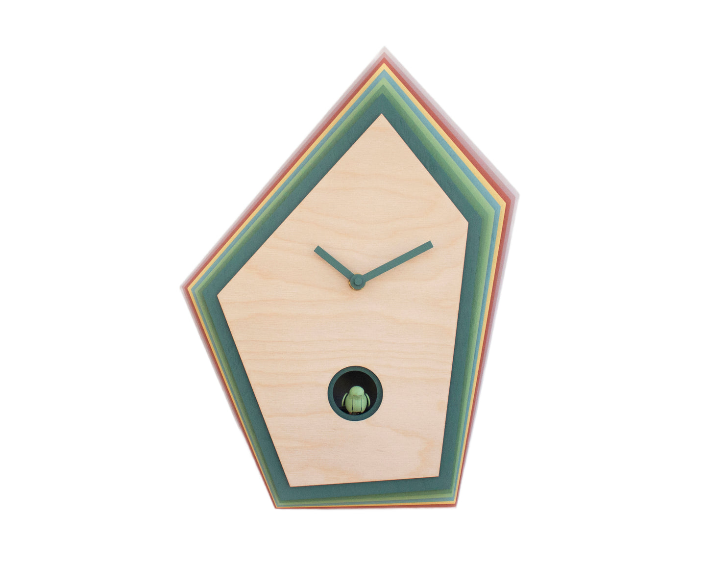 Artistic Cuckoo Clock, Geometric Wooden Wall Decor, Unique Design