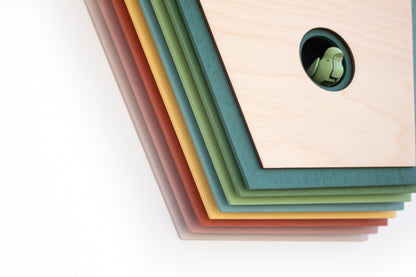 Artistic Cuckoo Clock, Geometric Wooden Wall Decor, Unique Design
