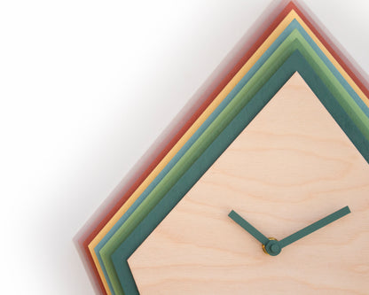 Artistic Cuckoo Clock, Geometric Wooden Wall Decor, Unique Design