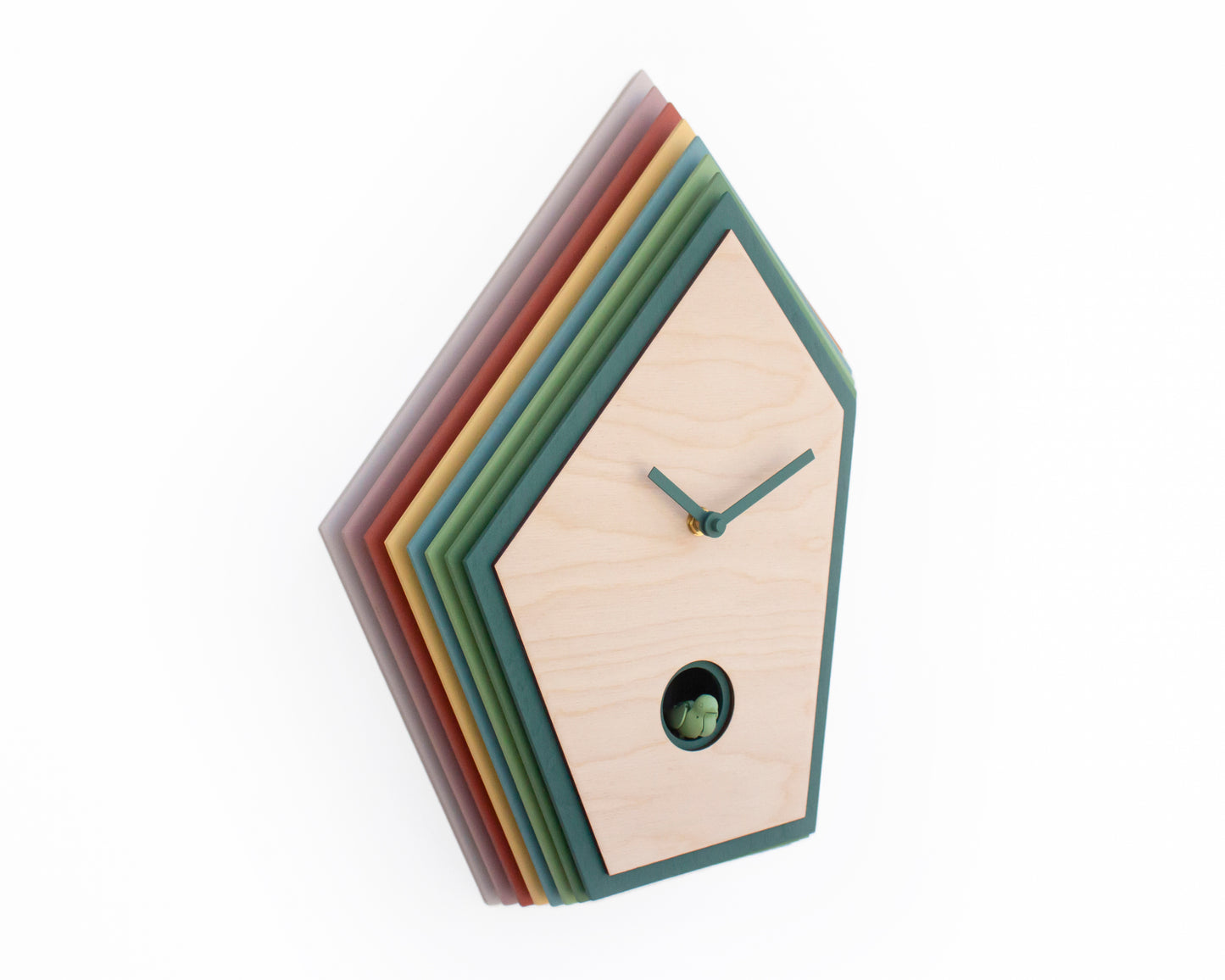 Artistic Cuckoo Clock, Geometric Wooden Wall Decor, Unique Design
