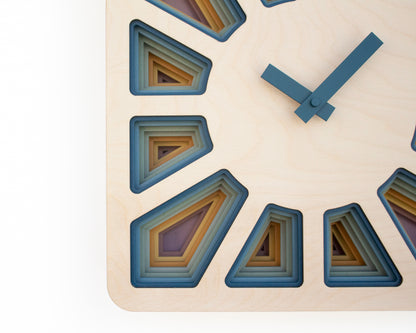 Geometric Cuckoo Clock, Modern Wooden Wall Art, Unique Home Décor