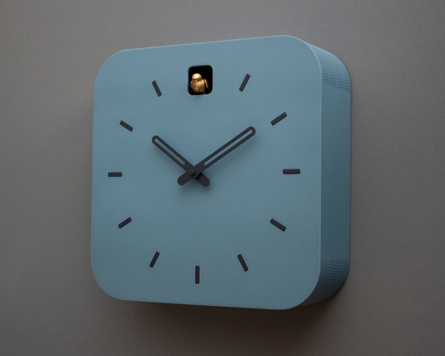 Minimalist Cuckoo Clock, Napoleon Blue Wall Clock, Modern Home Décor