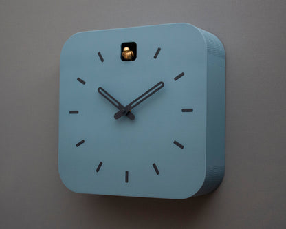 Minimalist Cuckoo Clock, Napoleon Blue Wall Clock, Modern Home Décor