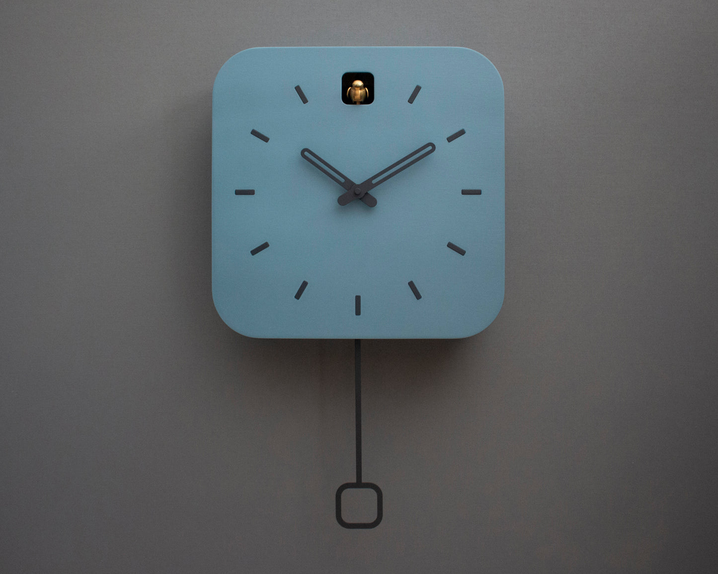 Minimalist Cuckoo Clock, Napoleon Blue Wall Clock, Modern Home Décor