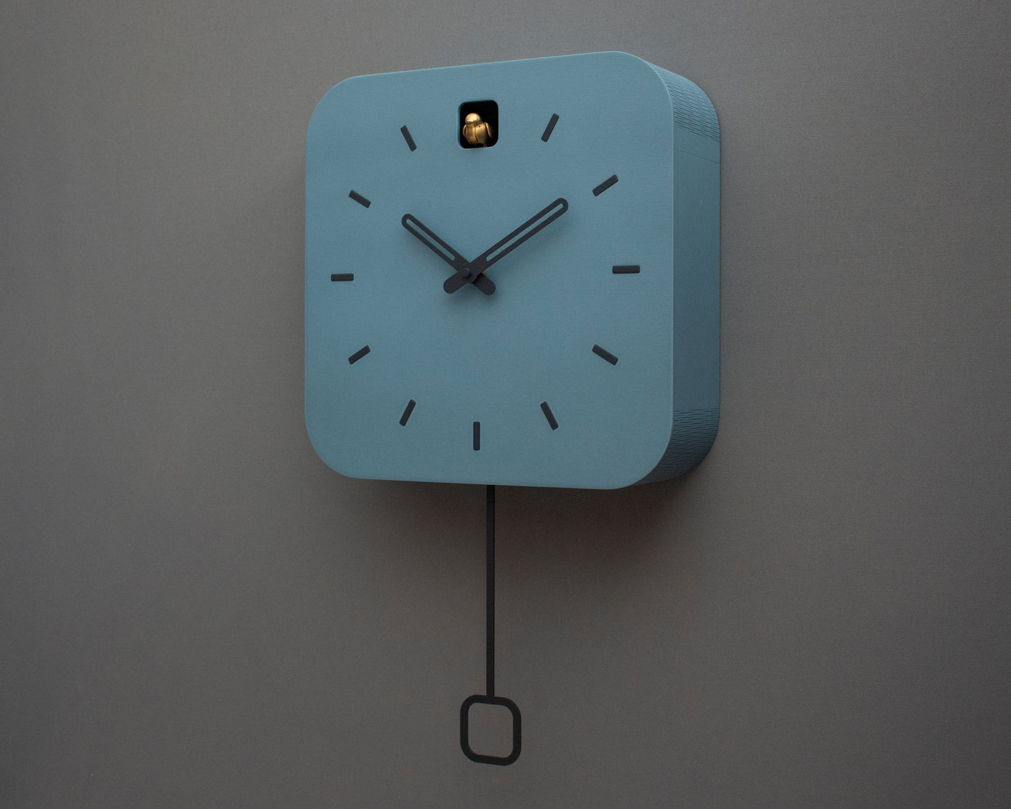 Minimalist Cuckoo Clock, Napoleon Blue Wall Clock, Modern Home Décor