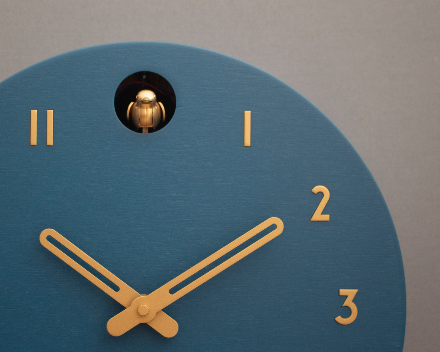 Fresco Cuckoo Clock, Modern Wall Decor, Brass Details, Minimalist Wooden Handmade Design