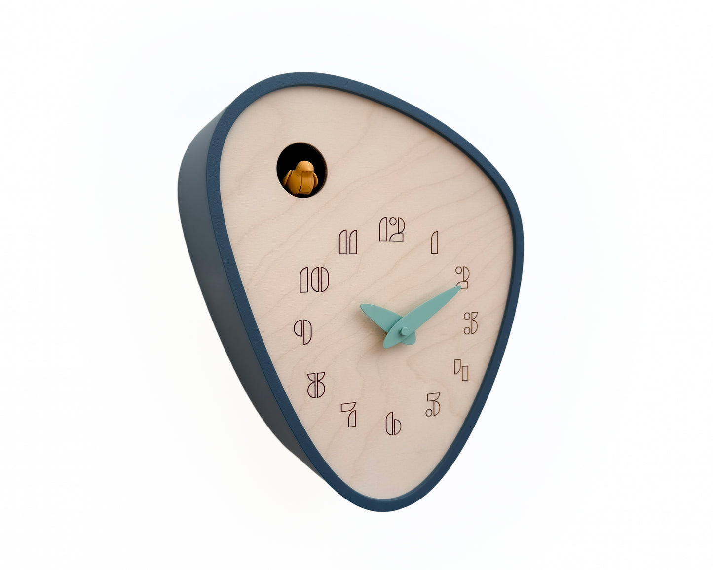 Cuckoo Clock - Wind with Amber Bird and Mold Green Clock Hands