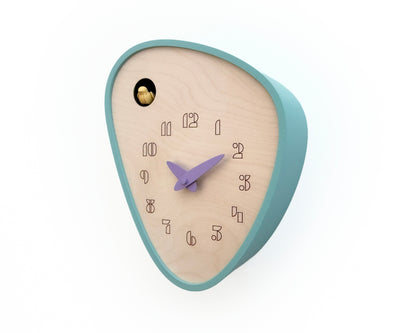 Cuckoo Clock - Mold Green with Saffron Bird and Iris Clock Hands
