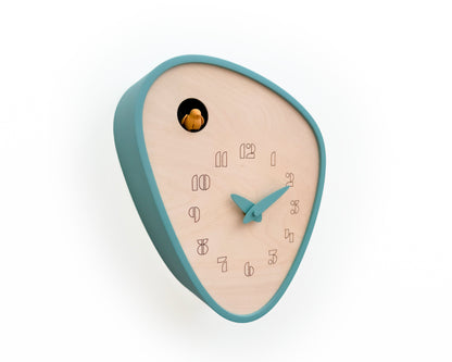 Handcrafted Cuckoo Clock - Ice Green, Amber Bird, Modern Design
