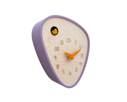 Cuckoo Clock - Iris with Sun Yellow Bird and Light Orange Clock Hands