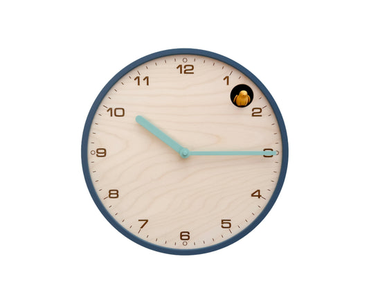 Modern Cuckoo Clock - Wind with Amber Bird and Mold Green Clock Hands