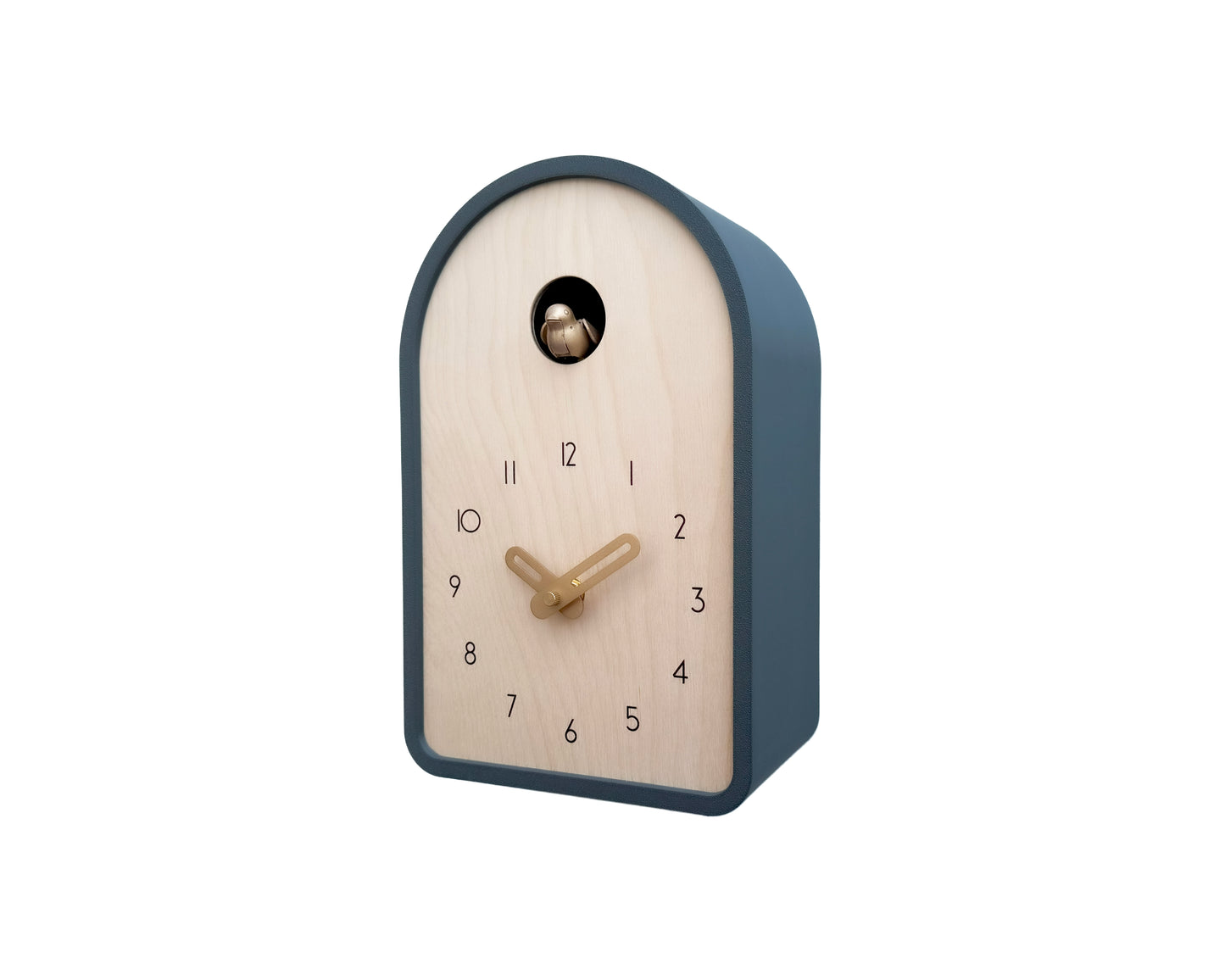 Modern Cuckoo Clock - Anthracite with Brass painted accessories