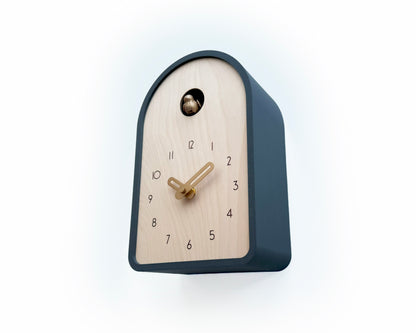 Modern Cuckoo Clock - Anthracite with Brass painted accessories