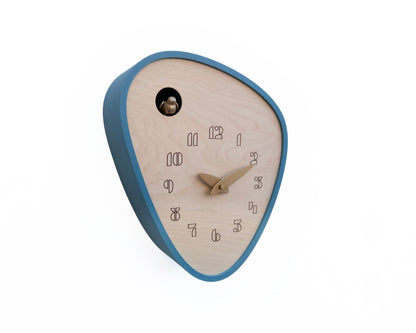 Cuckoo Clock - Muted Blue with Brass painted Accessories