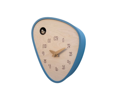 Cuckoo Clock - Muted Blue with Brass painted Accessories