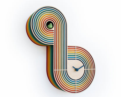 Unique Modern Cuckoo Clock - Multi Colored