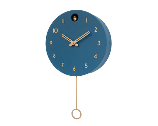 Fresco Cuckoo Clock, Modern Wall Decor, Brass Details, Minimalist Wooden Handmade Design