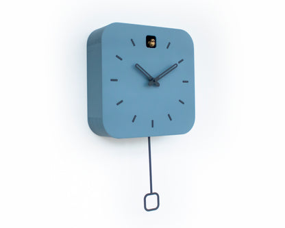 Minimalist Cuckoo Clock, Napoleon Blue Wall Clock, Modern Home Décor