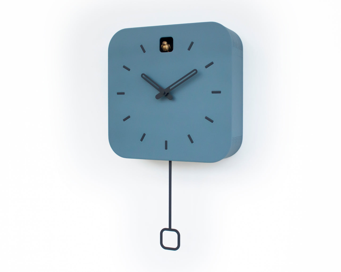 Minimalist Cuckoo Clock, Napoleon Blue Wall Clock, Modern Home Décor