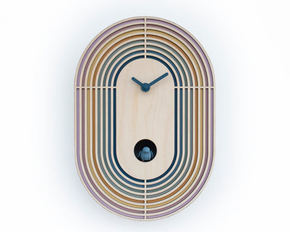 Unique Retro Modern Cuckoo Clock - Multi Colored