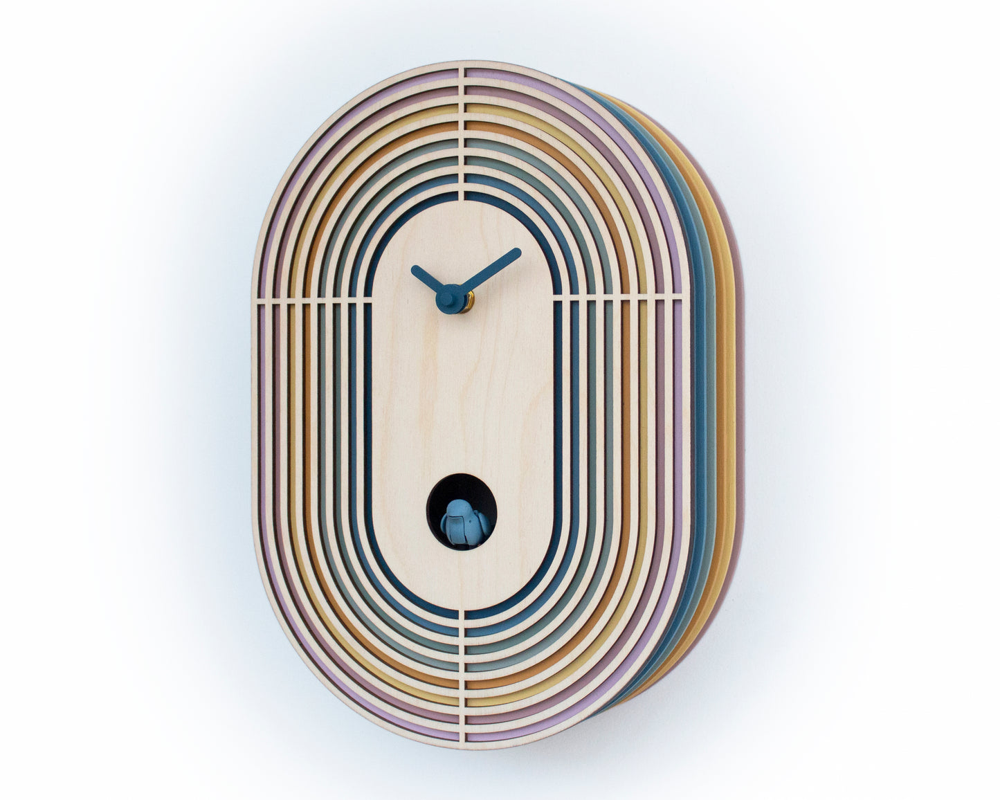 Unique Retro Modern Cuckoo Clock - Multi Colored
