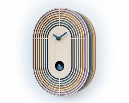 Unique Retro Modern Cuckoo Clock - Multi Colored