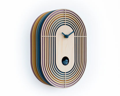 Unique Retro Modern Cuckoo Clock - Multi Colored