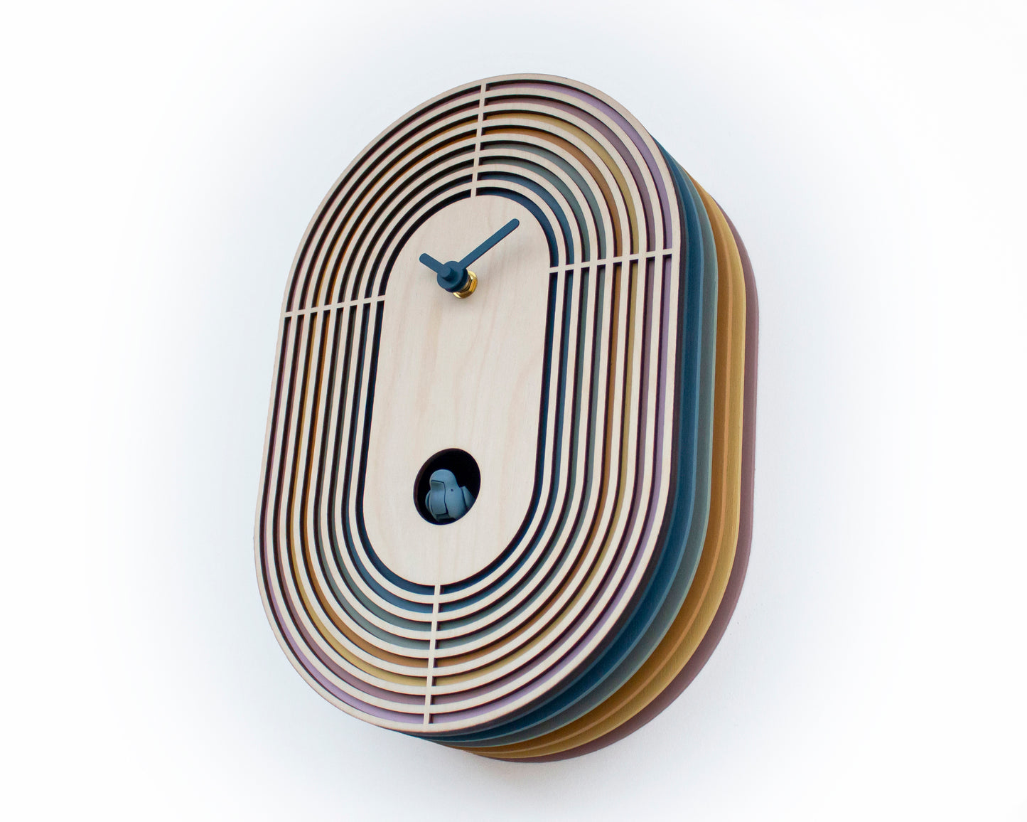 Unique Retro Modern Cuckoo Clock - Multi Colored