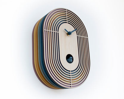 Unique Retro Modern Cuckoo Clock - Multi Colored