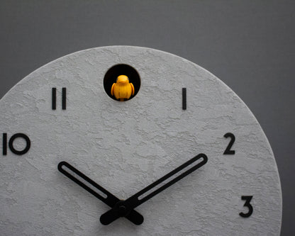 Concrete Cuckoo Clock – Minimalist Modern Wall Decor, Black Accent Designer Clock