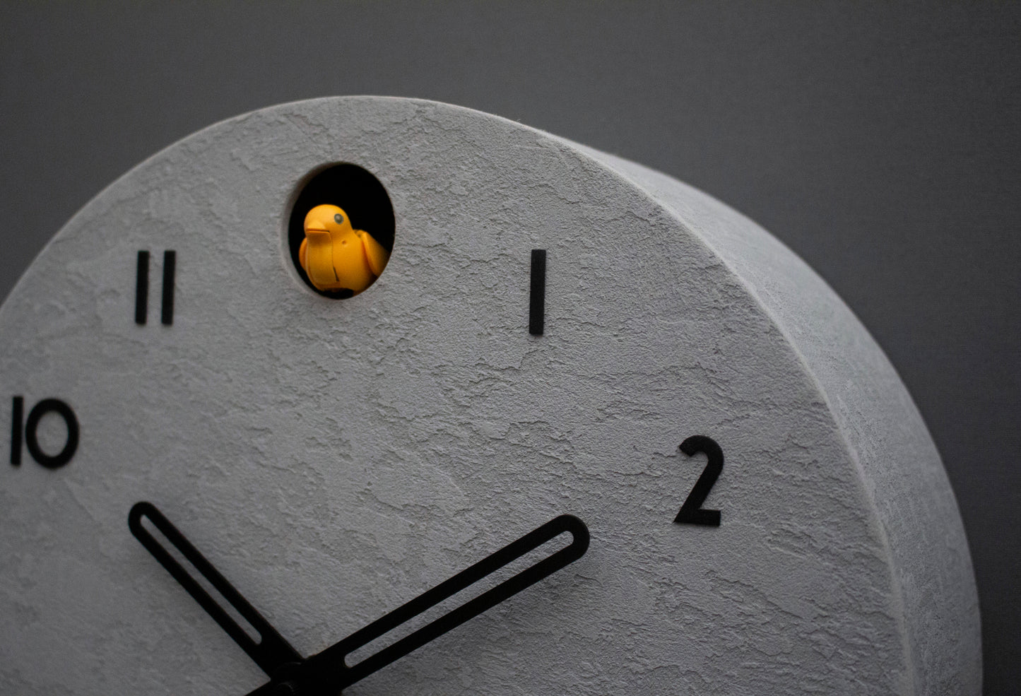 Concrete Cuckoo Clock – Minimalist Modern Wall Decor, Black Accent Designer Clock