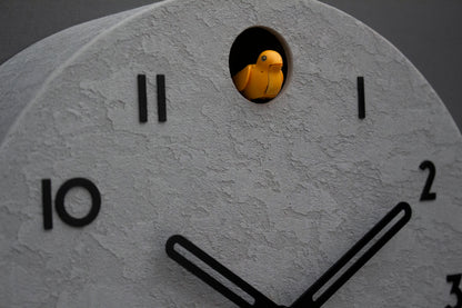 Concrete Cuckoo Clock – Minimalist Modern Wall Decor, Black Accent Designer Clock
